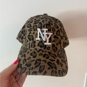 Leopard Print Cap with NY Logo